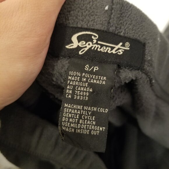 Dark Grey Fleece Sweatpants Track Pants Joggers Warm Small Wide Leg Seg'ments - Picture 5 of 11